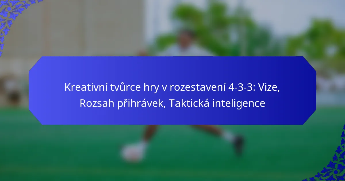 Kreativní tvůrce hry v rozestavení 4-3-3: Vize, Rozsah přihrávek, Taktická inteligence
