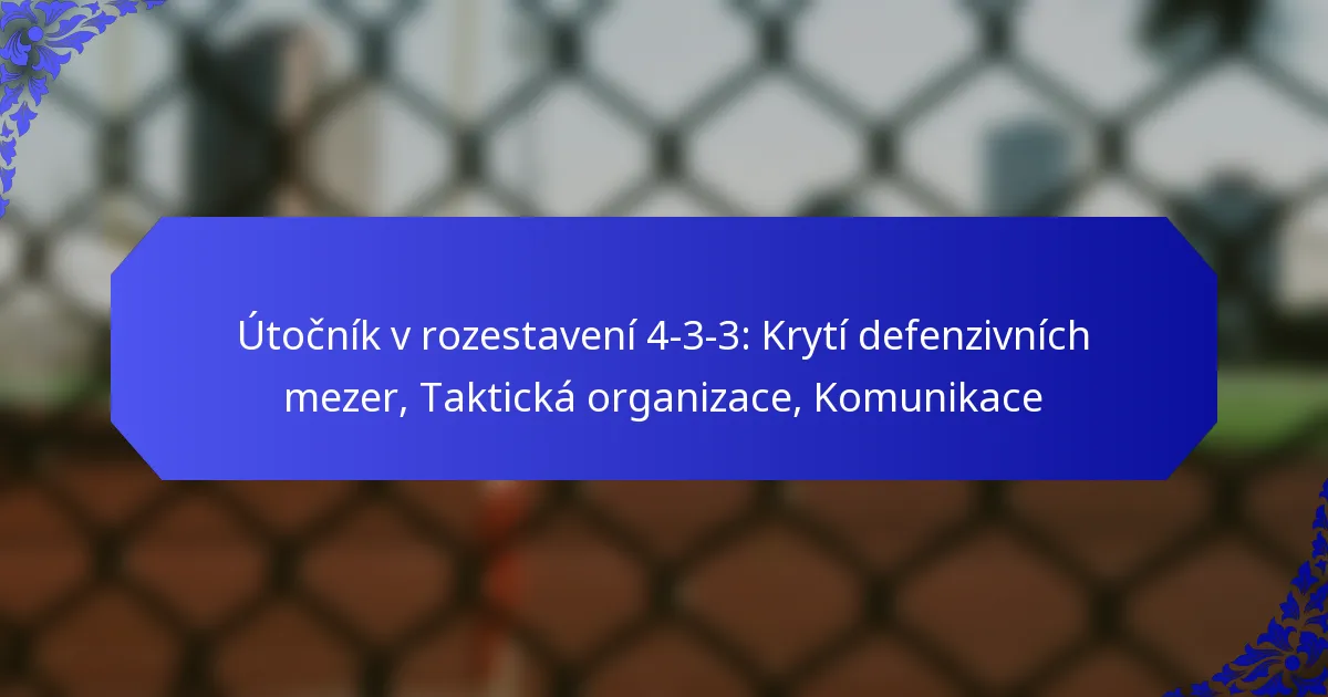 Útočník v rozestavení 4-3-3: Krytí defenzivních mezer, Taktická organizace, Komunikace